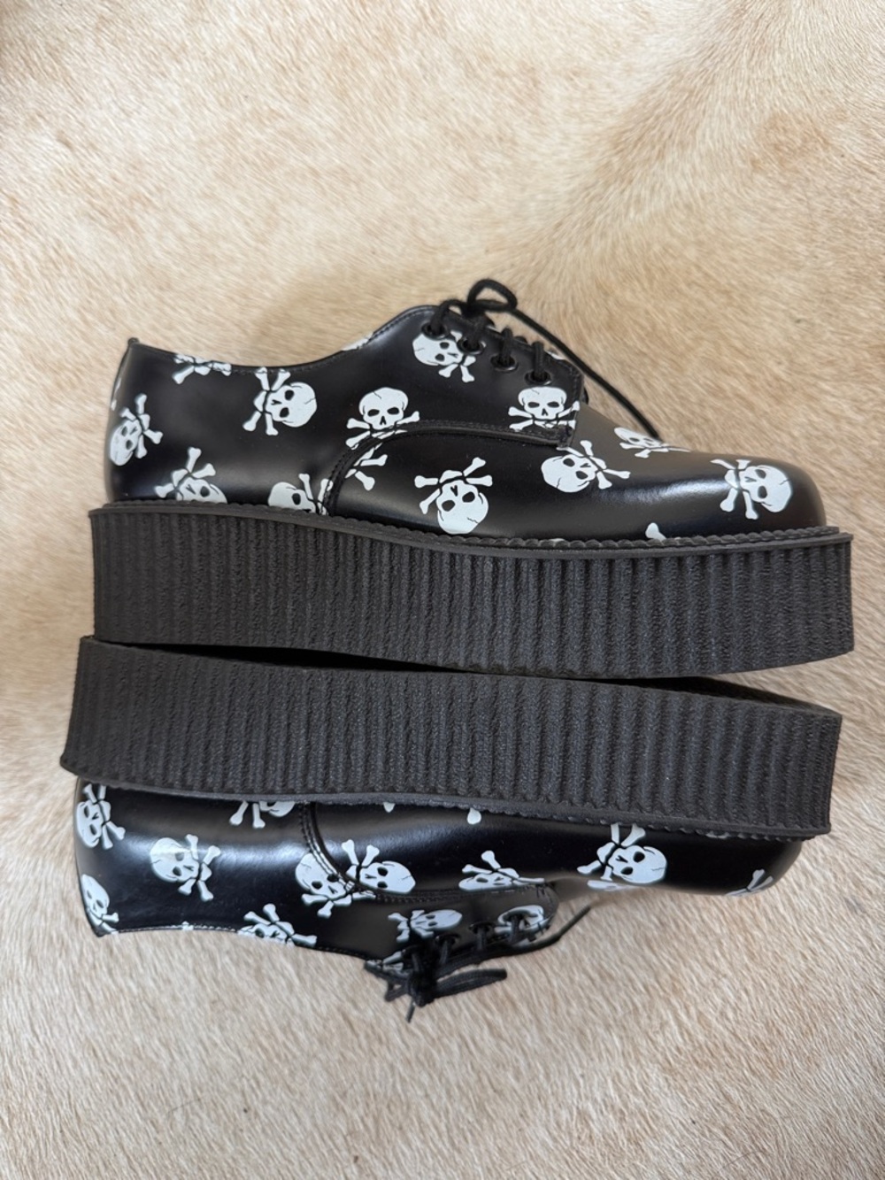 T.U.K. Skull Creepers Platform Shoes Goth Punk Y2K Oxford size 7 - Picture 6 of 8